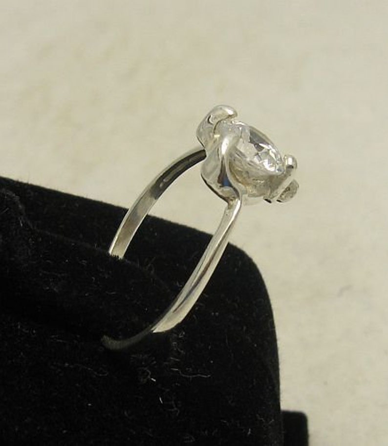 R000896 STERLING SILVER Heart Ring Solid 925 CZ image 4