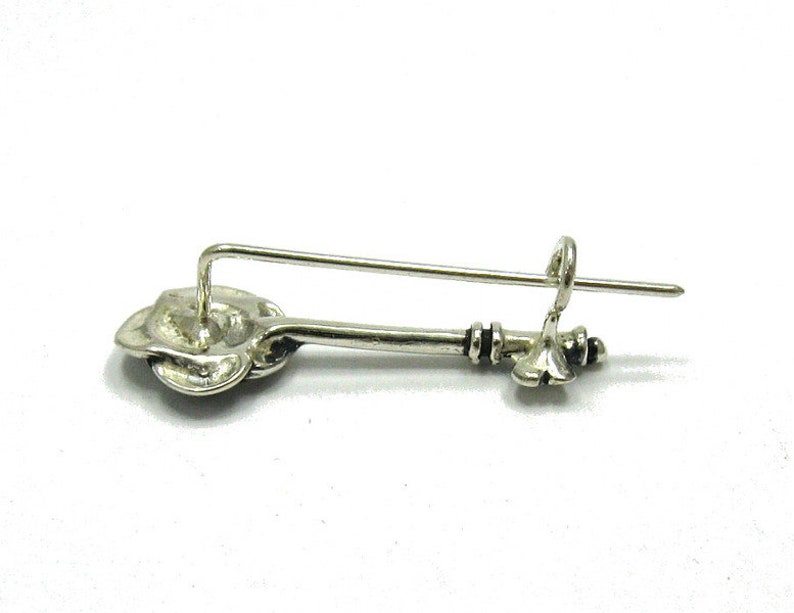A000023 STERLING SILVER Brooch Solid 925 Flower image 2