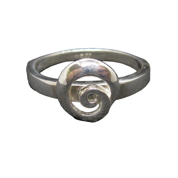 Sterling Silver Ring Small Spiral Genuine Solid Hallmarked 925 R002015