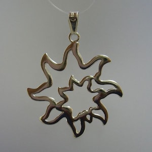PE000284 Sterling silver pendant sun solid 925