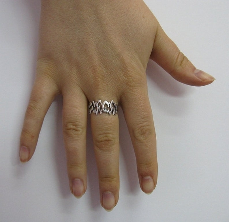 R001279 STERLING ZILVEREN Ring Solid 925 Band afbeelding 4