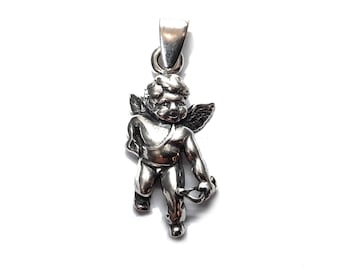 Genuine Sterling Silver Pendant Charm Angel Cupid Solid Hallmarked 925