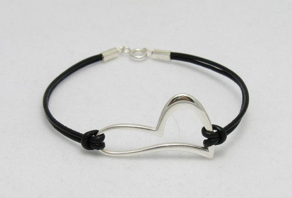 Sterling Silver Bracelet Heart Hallmarked 925 With Natural