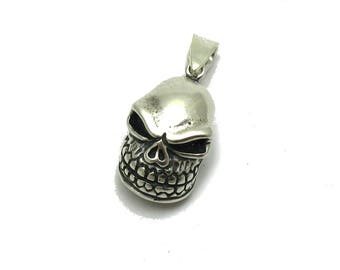 Sterling Silver Pendant Skull Charm Solid Genuine Hallmarked 925 Nickel Free