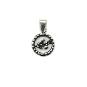 Sterling silver pendant charm zodiac sign Aquarius stamped 925