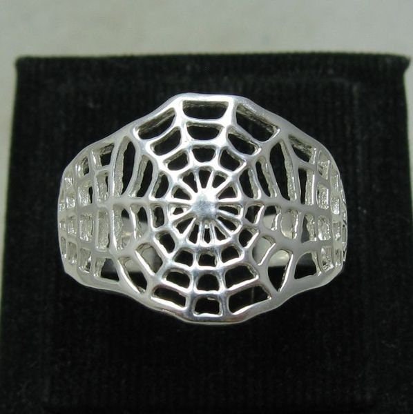R001123 STERLING SILVER Ring Solid 925 Spider Web - Etsy