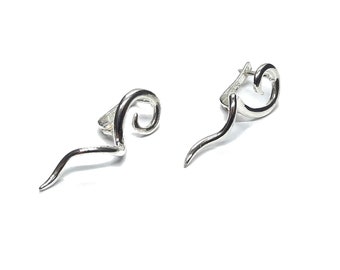 Stylish Sterling Silver Earrings Spirals Genuine Solid Hallmarked 925