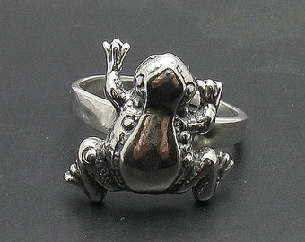 R000799 Sterling Silver  Ring Solid 925 Frog