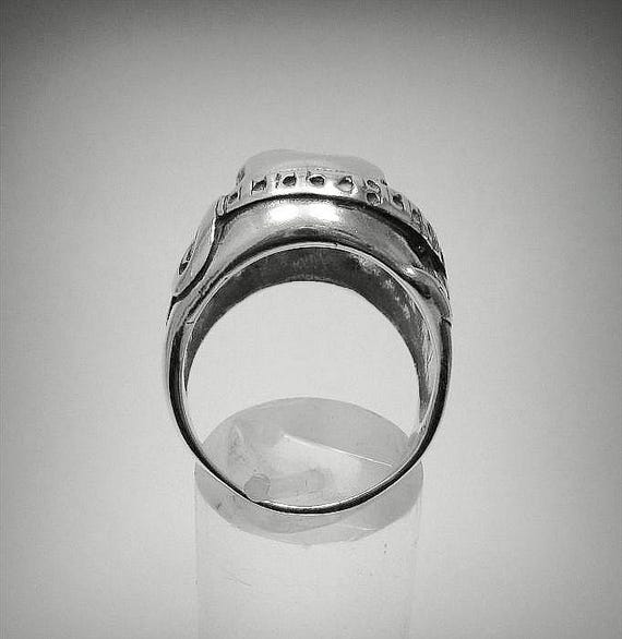 Sterling Silver Skull Ring With Guitar Design, Hallmarked