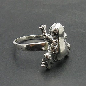 R000799 Sterling Silver Ring Solid 925 Frog image 2