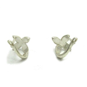 E000525 Boucles d'Oreille Argent Massif 925 Fleurs image 3