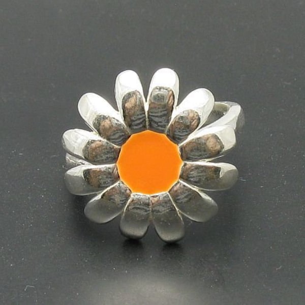 R000711  STERLING SILVER Ring  925Flower enamel