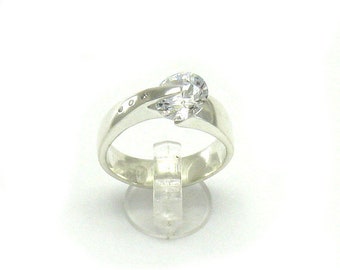 R000030 Sterling silver ring 925 Rolling Zirconia