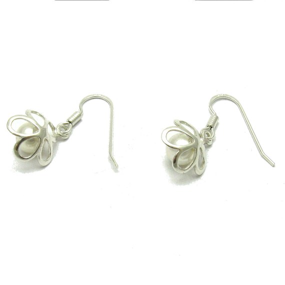 Reffeer Orecchini a perno in argento Sterling 925 massiccio, a forma di fiore di Plumeria, per donne e adolescenti, con zirconia cubica, Medio, Argento sterling, Zirconia cubica