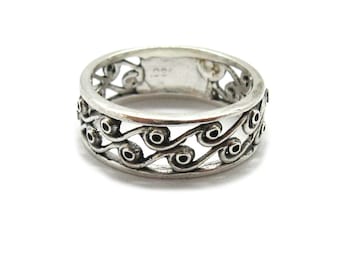 Sterlingzilveren ring met wervelband, gestempeld 925 nikkelvrij