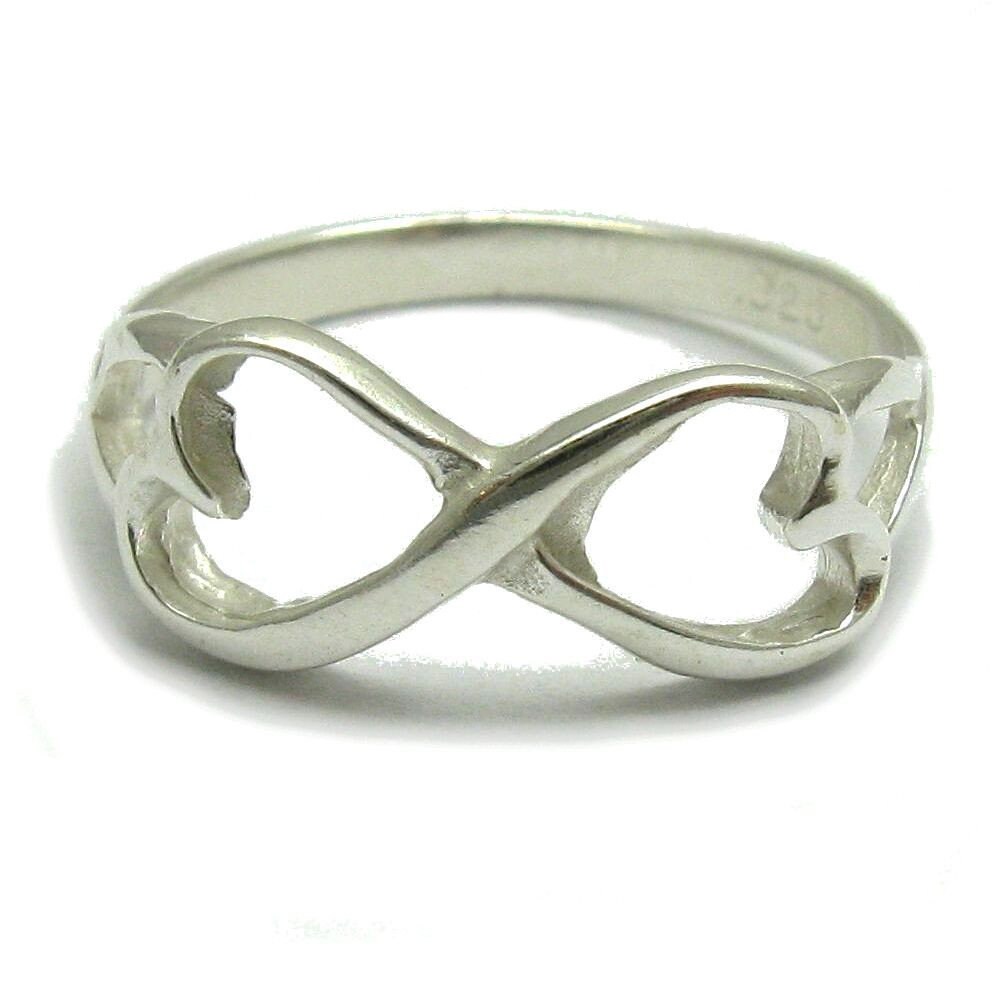 Sterling Silver Ring Two Hearts Infinity Hallmarked 925