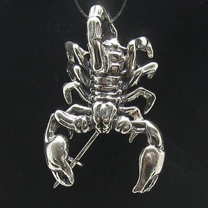 A000010 STERLING SILVER Brooch Solid 925 Scorpio image 1