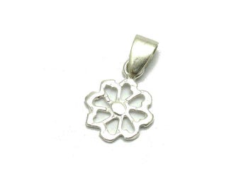 Sterling Silver Pendant Charm Flower Solid Genuine Hallmarked 925 Nickel Free