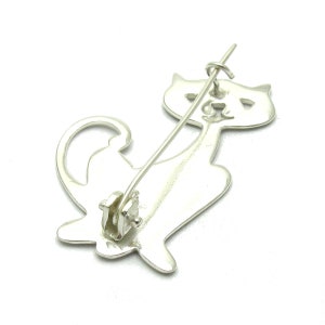 A000092 Sterling Silver Brooch 925 Cat image 2