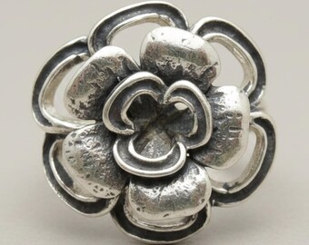 Sterling Silver Flower Ring Stamped 925 Nickel Free