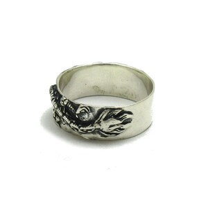 R001631 Sterling Silver Ring Band Solid Dragon 925 - Etsy