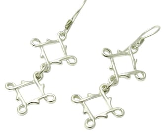 Long Sterling Silver Earrings Stamped 925 Nickel Free