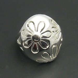 R000263 STERLING SILVER Ring Solid 925 Flower