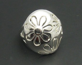 R000263 STERLING SILVER Ring Solid 925 Flower