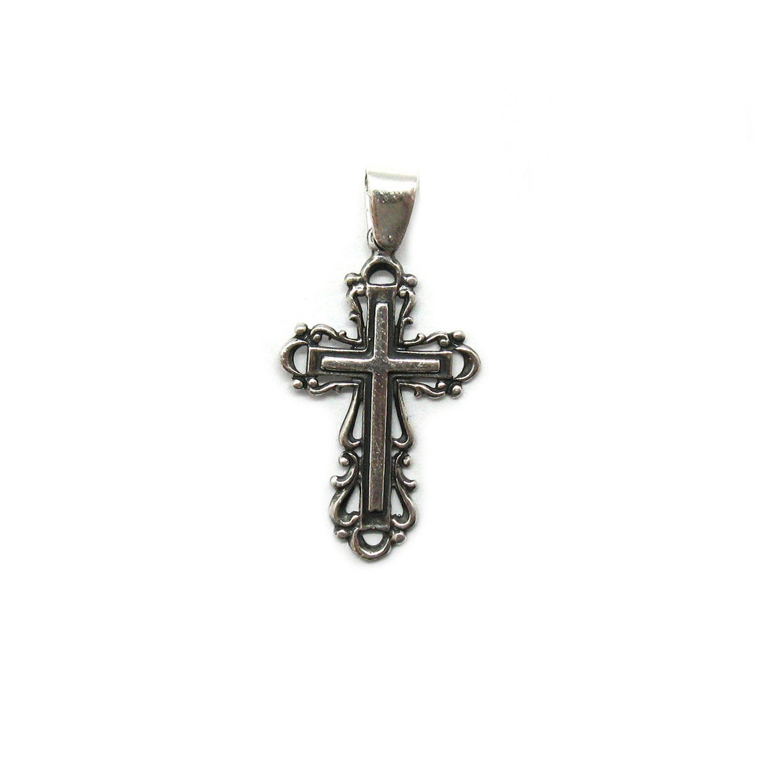 PE001361 Sterling Silver Religious Pendant Cross Solid 925 - Etsy