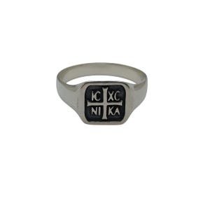 Sterling Silver Men Ring IC XC NI Ka Jesus Christ Winner Solid Hallmarked 925 Comfort Fit
