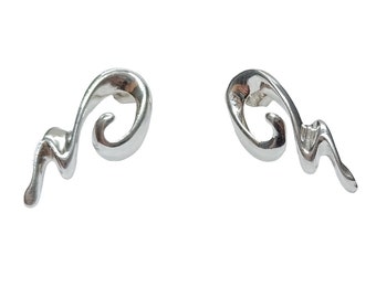 Boucles d'oreilles longues en argent sterling véritable massif, poinçonnées 925 sans nickel