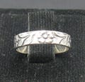 R000957 Small sterling silver ring solid 925 Flower band product logo
