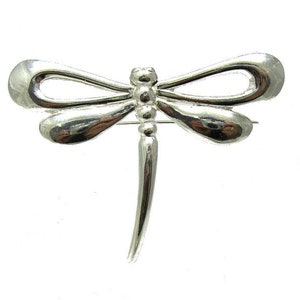 Sterling Silver Brooch Dragonfly Solid Genuine Stamped 925 image 1