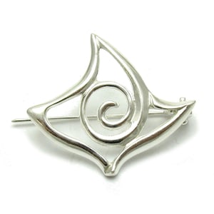 A000116 Sterling Silver Brooch 925 Spiral