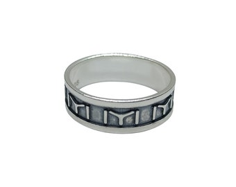 Sterling silver ring band IYI 8mm wide solid hallmarked 925