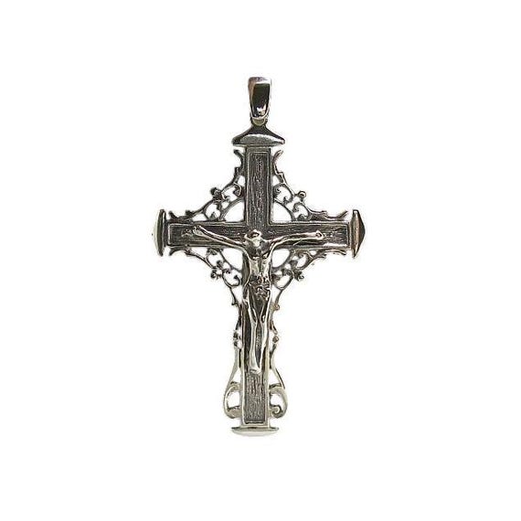 Sterling Silver Cross Pendant 55x36mm Solid Stamped 925 Nickel Free