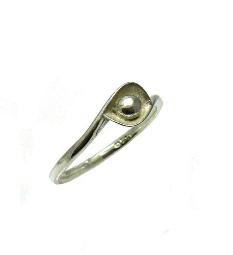 R001347 Anillo de PLATA STERLING Pequeño Sólido 925 imagen 2