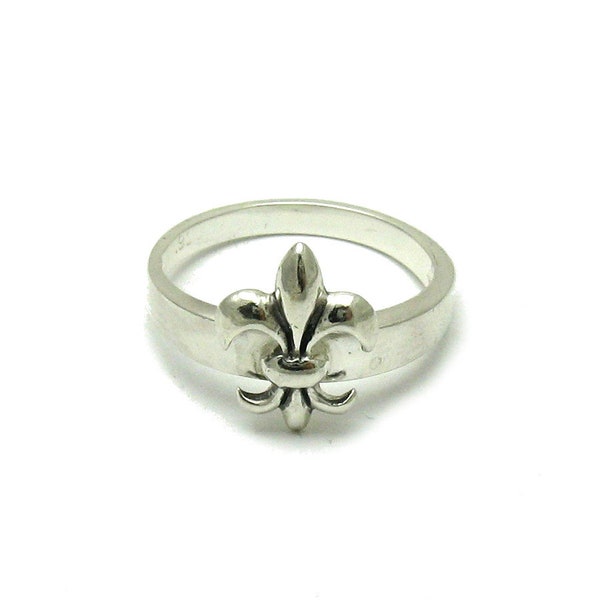 R001527 Bague Argent Massif 925 Fleur de lys