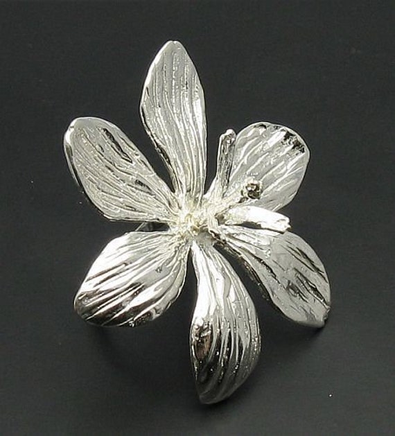 品多く Big 925 Stamped Genuine Solid Flower Ring Silver Sterling 16号～