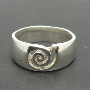 R000216 STERLING SILVER Band Ring Solid 925 Spiral image 1