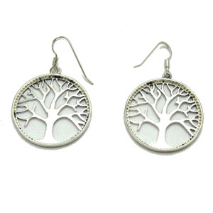 Dangling Sterling Silver Earrings Tree of Life Hallmarked 925 Nickel Free