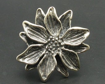 925 SILBER RING Solide R000143 Blume