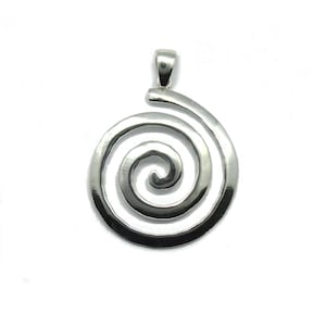 PE001325 Pingente de prata esterlina sólida contrastada 925 espiral