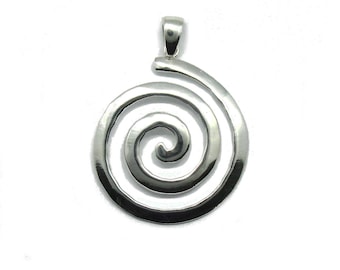PE001325 Srebrny wisiorek z puncą probierczą 925, spirala