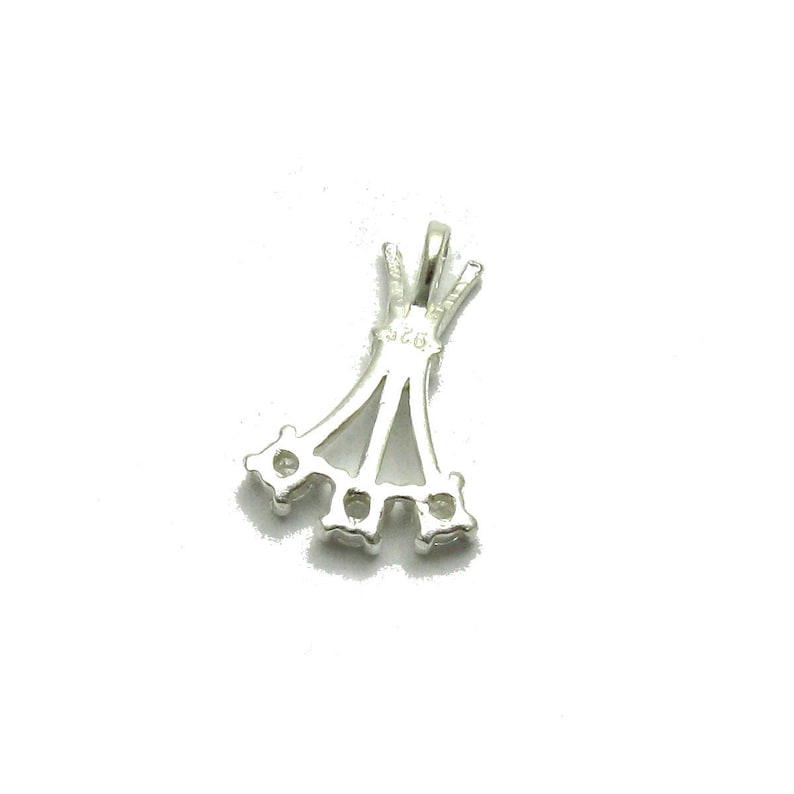 PE001183 Sterling silver pendant with 3x2.5mm round CZ 925 Perfect quality
