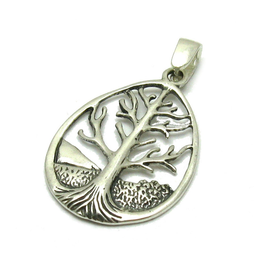 PE001056 Sterling Silver Pendant Tree of Life Solid 925 Charm - Etsy