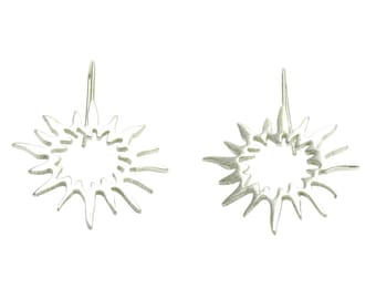 Pendientes Sunburst de plata de ley con sello 925 sin níquel