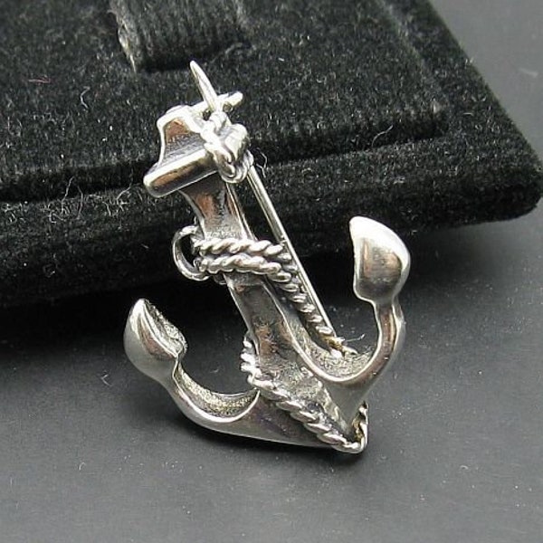 A000011 STERLING SILVER Brooch Solid 925 Anchor