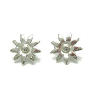 E000516 Sterling silver earrings 925 Flowers image 1