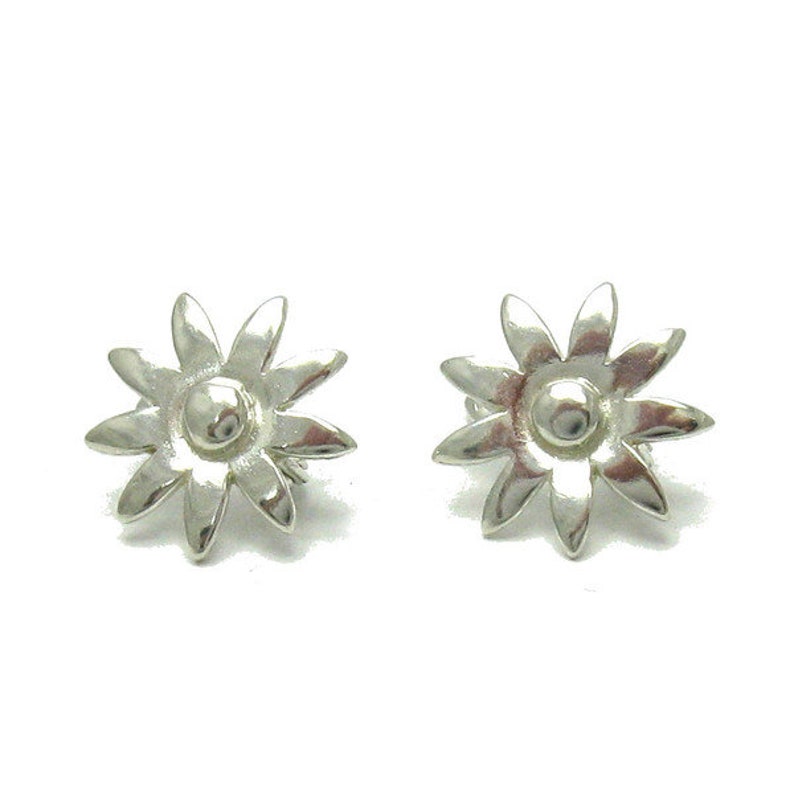 E000516 Boucles d'Oreille Argent 925 fleurs image 1